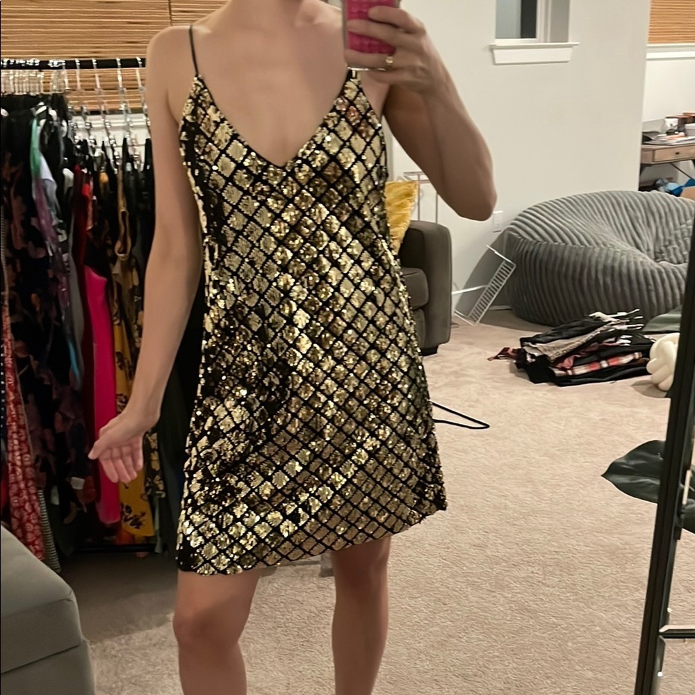Amazon Gold Sequin Mini Dress